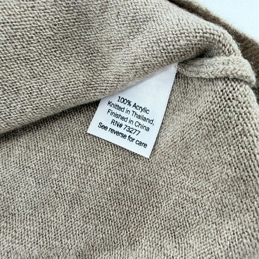 Croft & Barrow V Neck Sweater Modern Women Large Brown Solid Pullover Knit Top - Picture 7 of 7